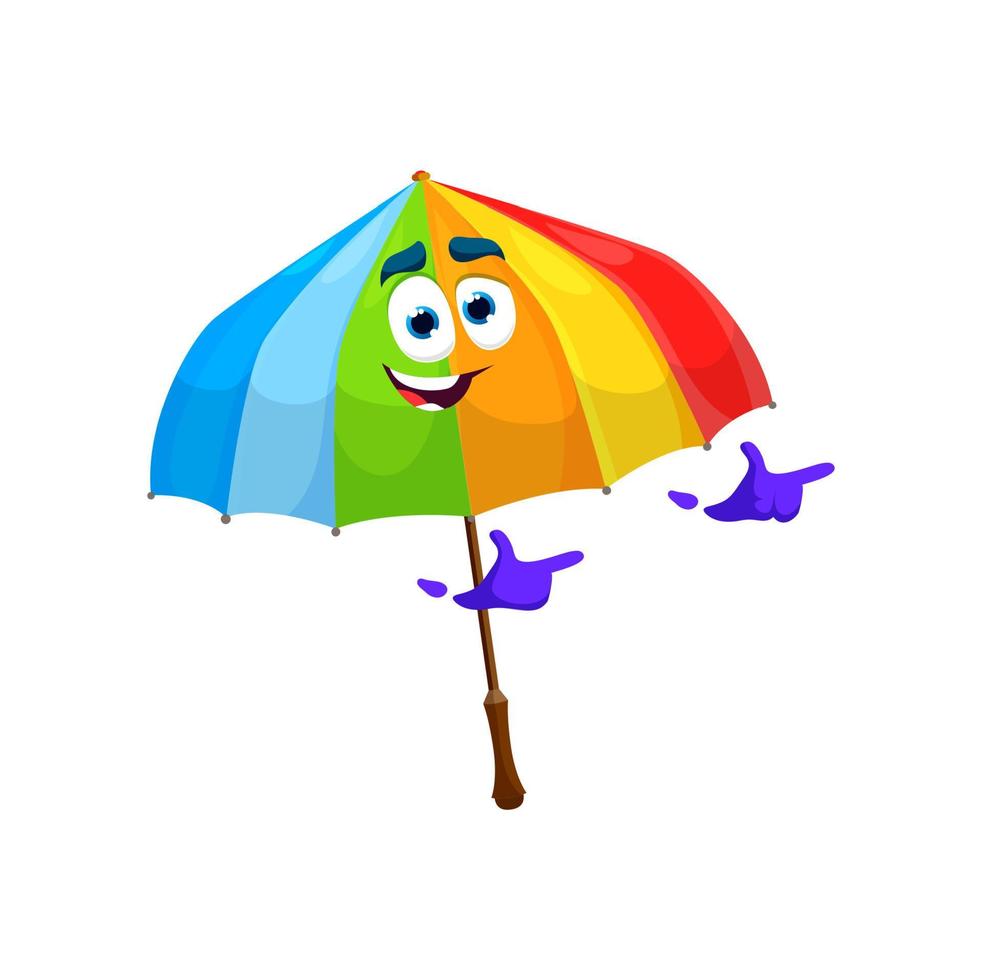 Karikatur Regenbogen Regenschirm Charakter, Vektor Sonnenschirm