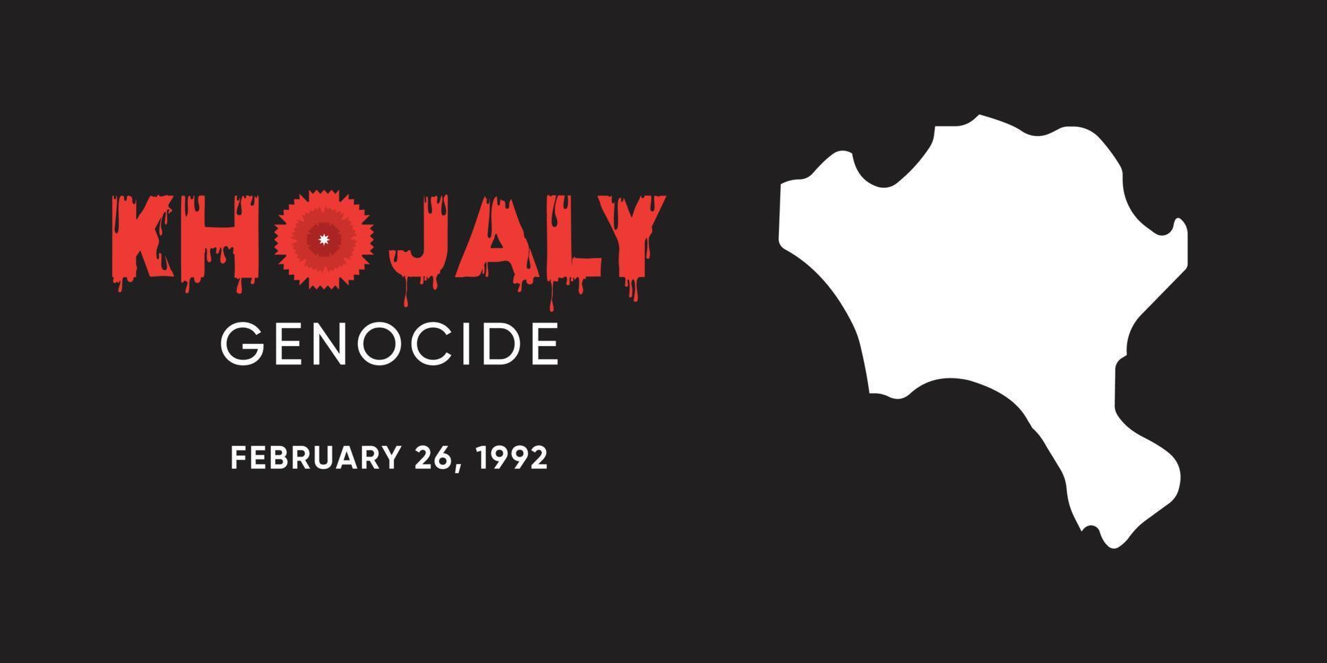 khojaly folkmord februari 26, 1992. affisch för de minne av de azerbajdzjanska människor. vektor