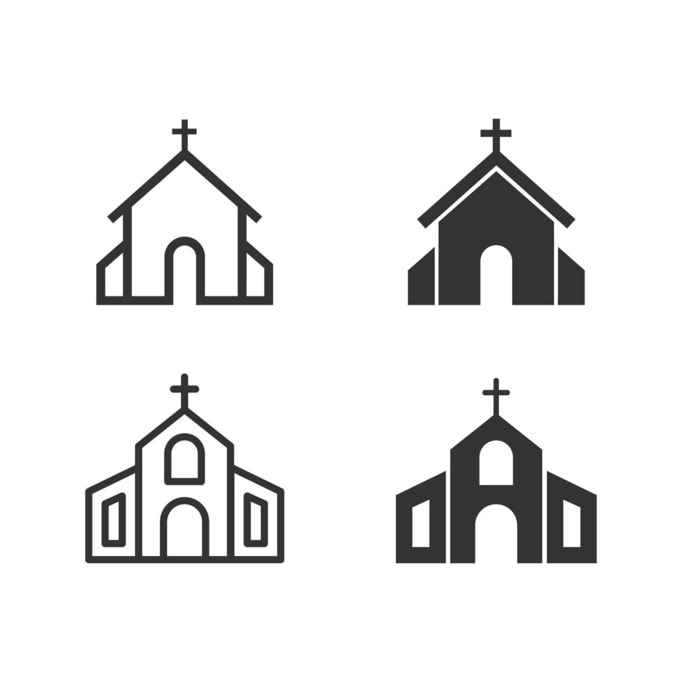 Vektor Illustration von Kirche Symbol Satz.