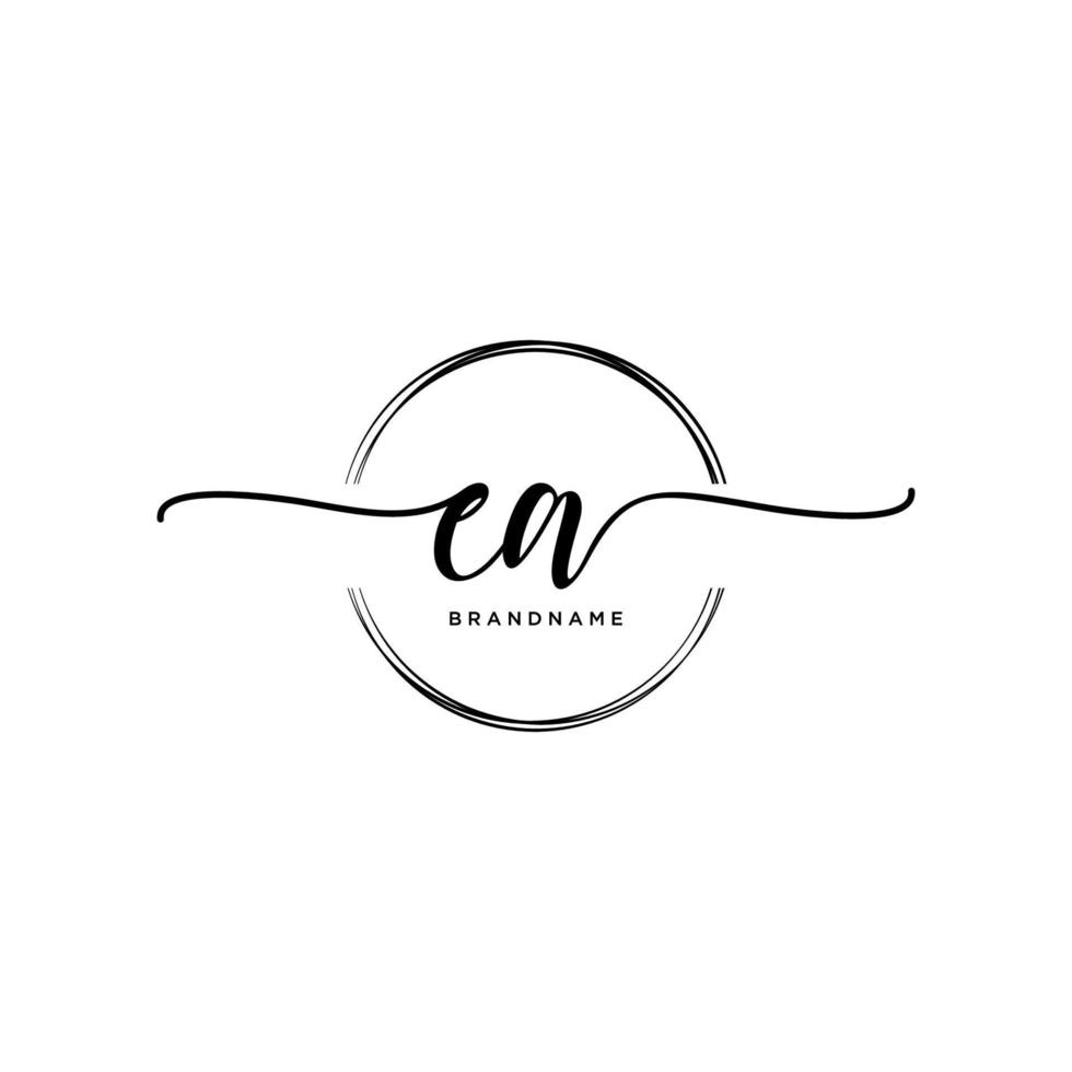 första ea feminin logotyp samlingar mall. handstil logotyp av första signatur, bröllop, mode, smycken, boutique, blommig och botanisk med kreativ mall för några företag eller företag. vektor
