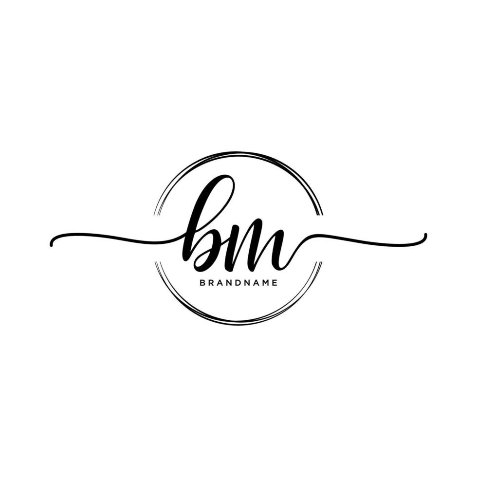 Initiale bm feminin Logo Sammlungen Vorlage. Handschrift Logo von Initiale Unterschrift, Hochzeit, Mode, Schmuck, Boutique, Blumen- und botanisch mit kreativ Vorlage zum irgendein Unternehmen oder Geschäft. vektor