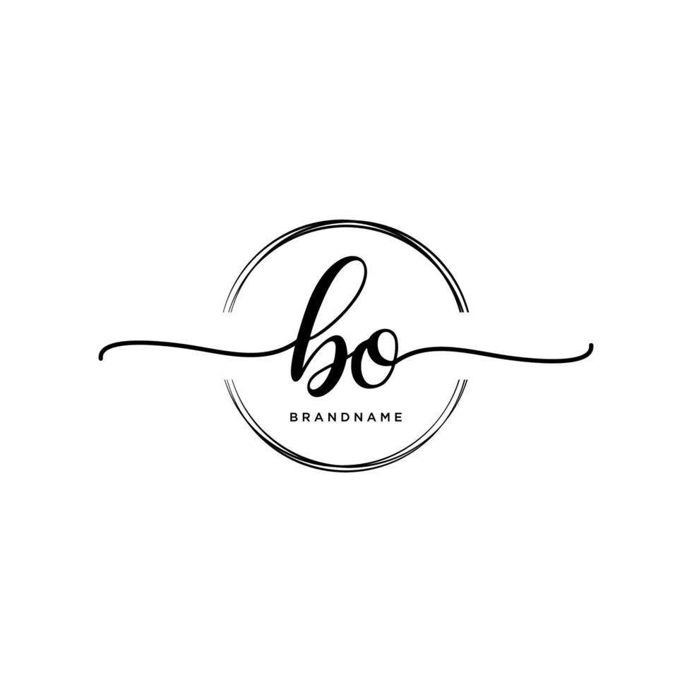 Initiale bo feminin Logo Sammlungen Vorlage. Handschrift Logo von Initiale Unterschrift, Hochzeit, Mode, Schmuck, Boutique, Blumen- und botanisch mit kreativ Vorlage zum irgendein Unternehmen oder Geschäft. vektor