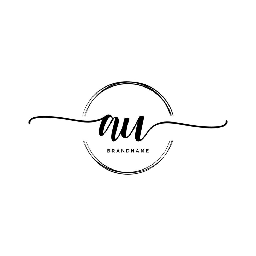 första au feminin logotyp samlingar mall. handstil logotyp av första signatur, bröllop, mode, smycken, boutique, blommig och botanisk med kreativ mall för några företag eller företag. vektor