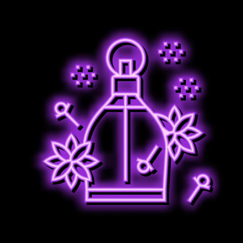 würzig Anmerkungen Parfüm Neon- glühen Symbol Illustration vektor
