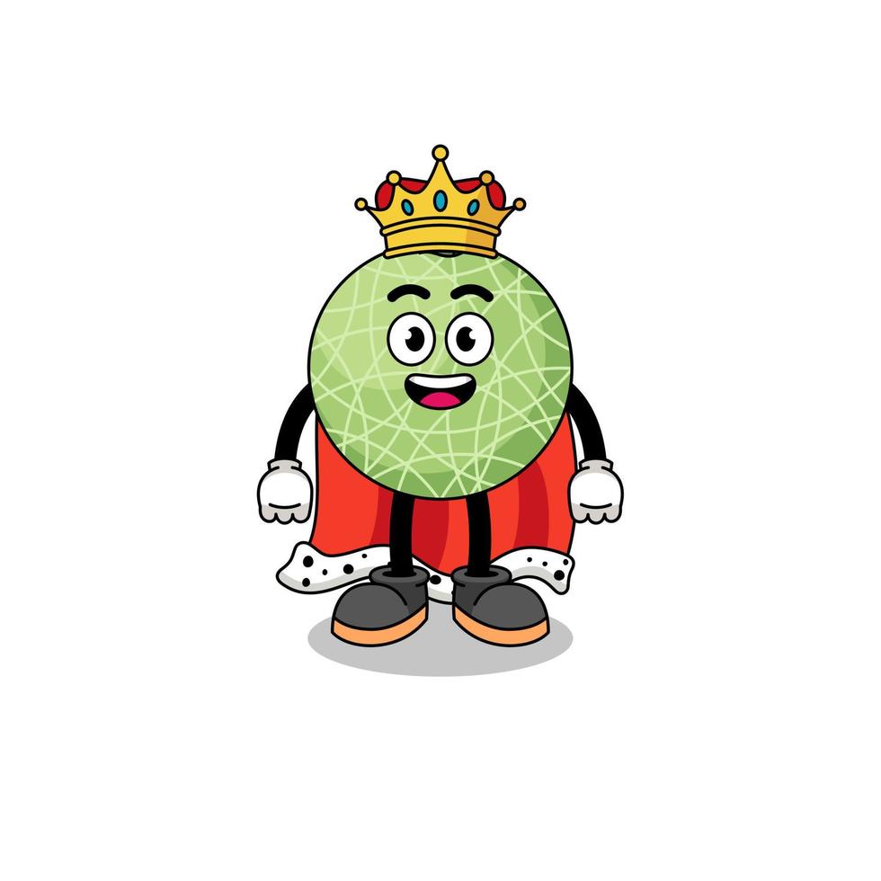 maskot illustration av melon frukt kung vektor