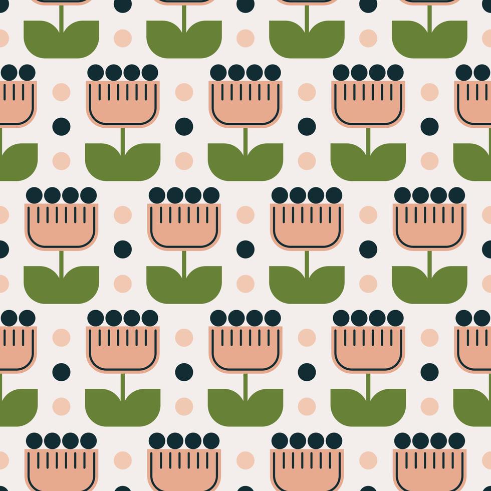 abstrakt Blume geometrisch nahtlos Muster. Frühling Blumen- Hintergrund zum Zuhause Dekor, Textil, Hintergrund und Verpackung Papier vektor