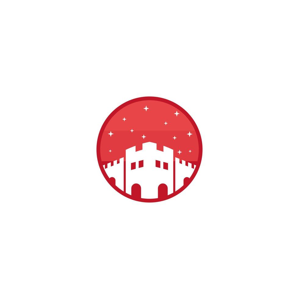 Schloss Turm Logo Design Symbol Vektor Gradient