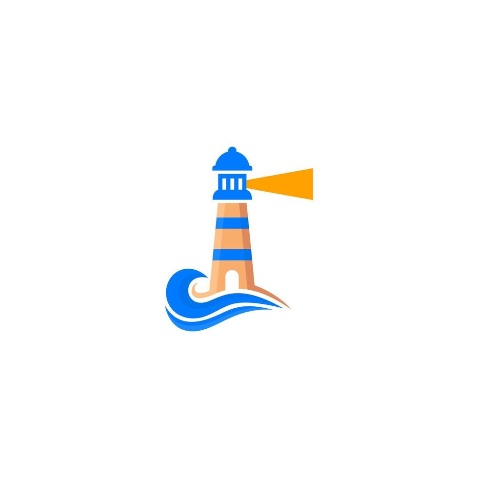 Leuchtturm bewachen Turm Logo Vektor Illustration Design. Logo Turm.