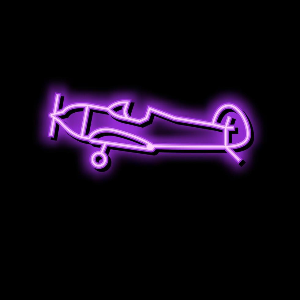 monoplan flygplan flygplan neon glöd ikon illustration vektor