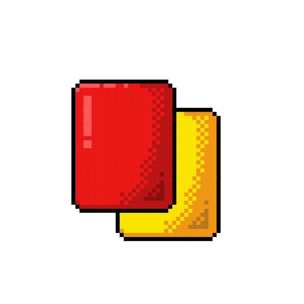 röd och gul kort i pixel konst stil vektor