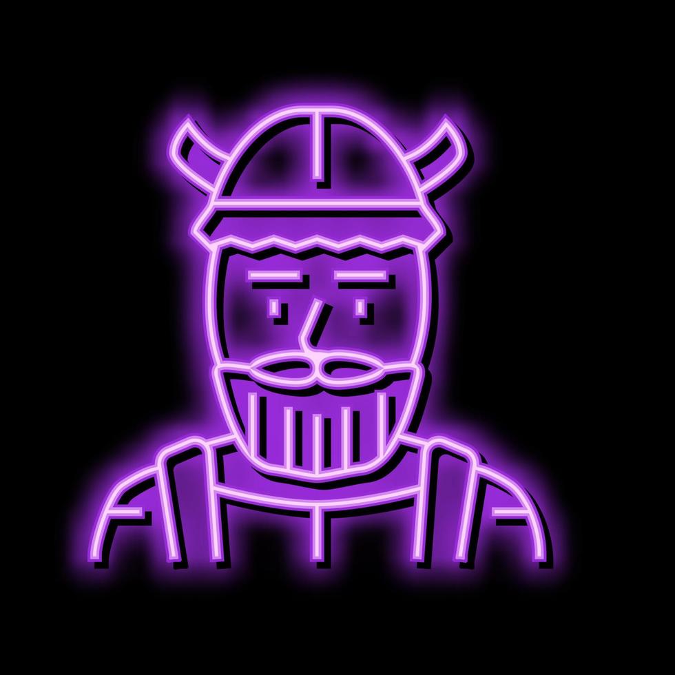 nordic viking medeltida neon glöd ikon illustration vektor