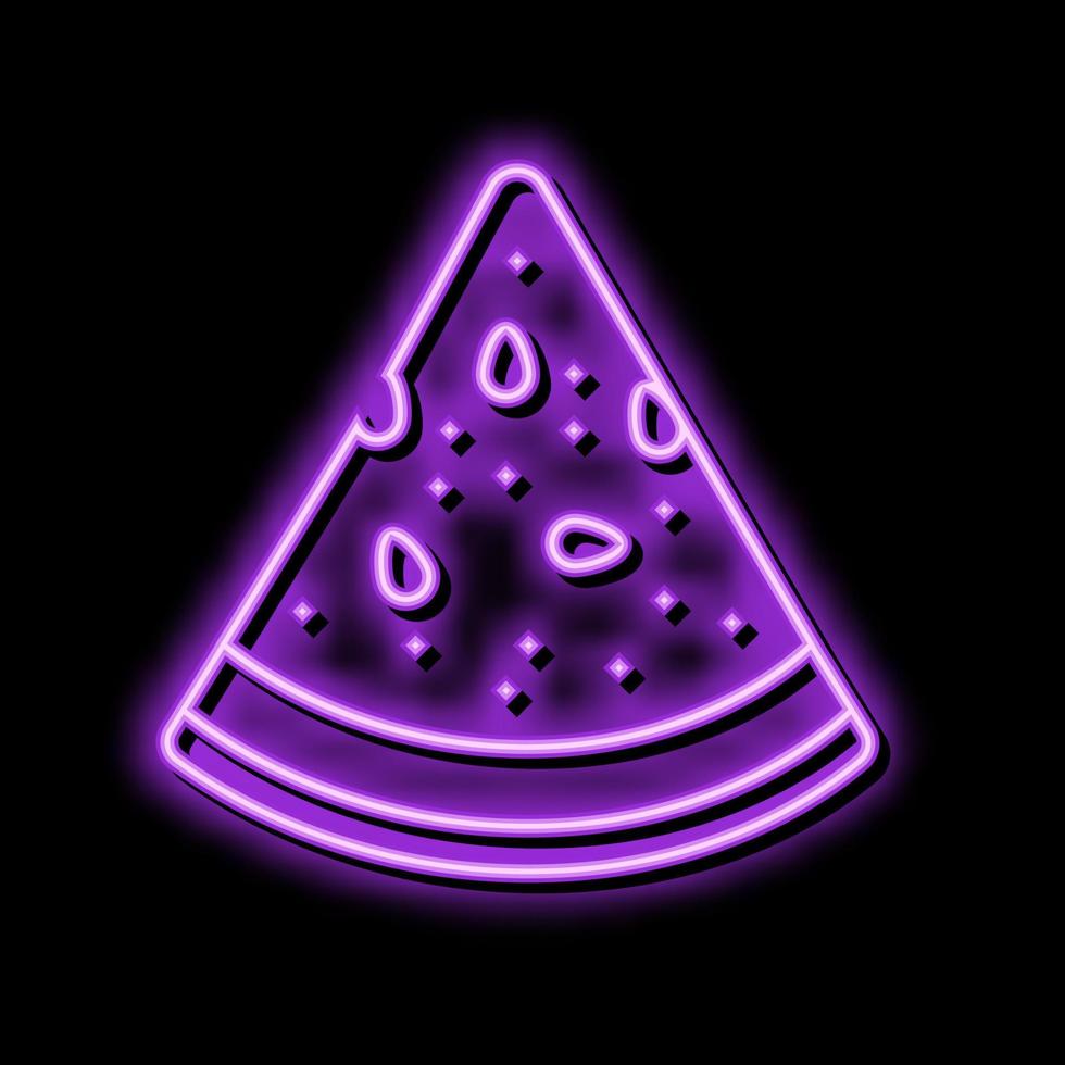 triangel- skiva vattenmelon neon glöd ikon illustration vektor