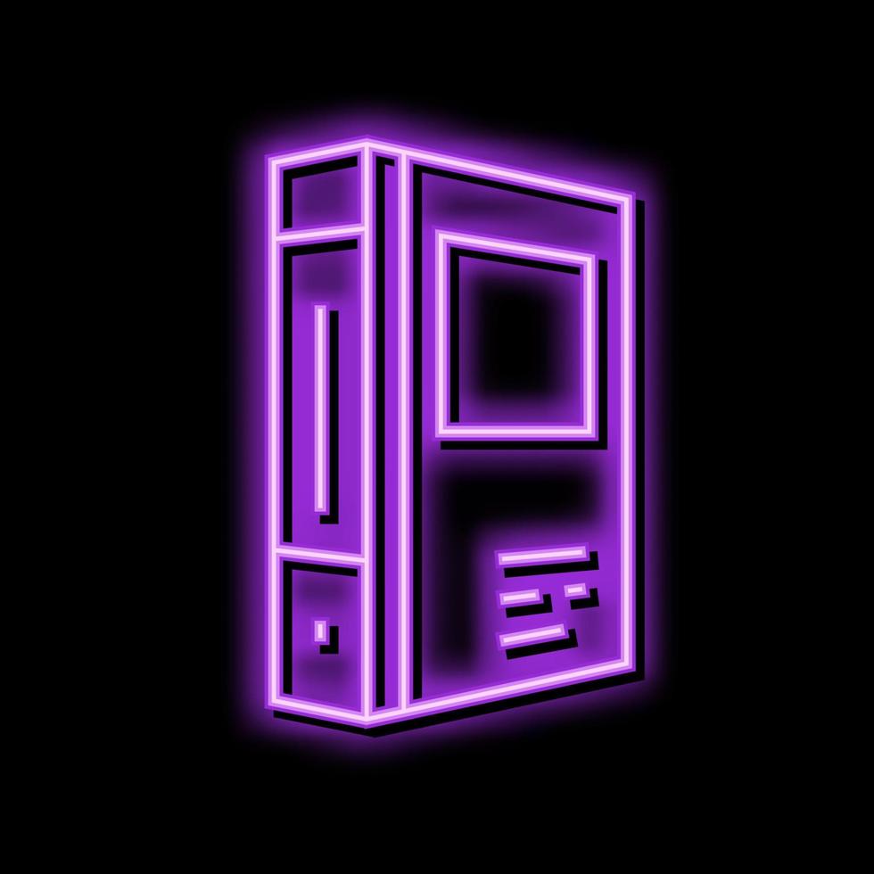 Büro Mappe Neon- glühen Symbol Illustration vektor