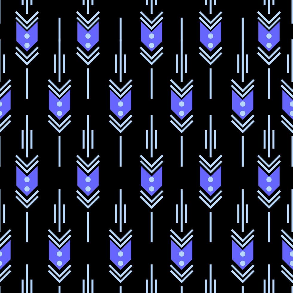 Blau Pfeil nahtlos Muster isoliert auf schwarz Hintergrund. vektor