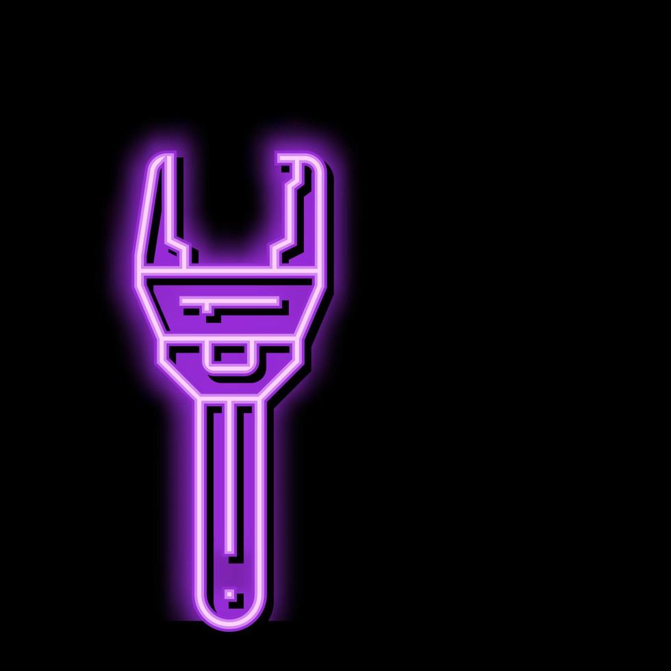 Klempner Schlüssel Werkzeug Neon- glühen Symbol Illustration vektor