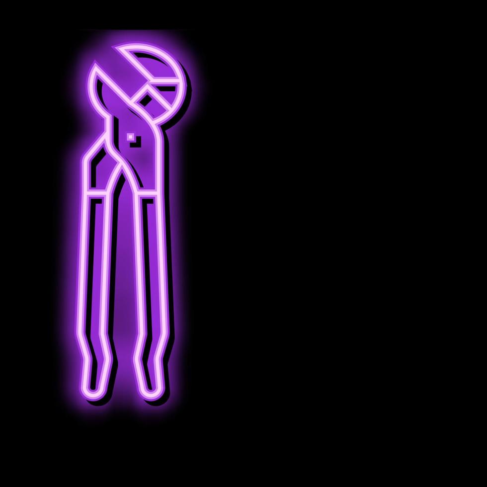tunga räffla tång neon glöd ikon illustration vektor