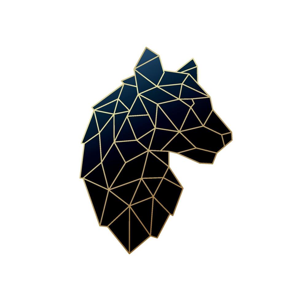 vektor geometrisk tiger illustration. gyllene polygonal tigeremblem isolerad på vit bakgrund.