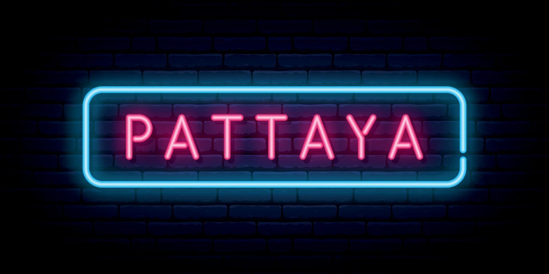 pattaya neonskylt. skylt med starkt ljus. vektor banner.