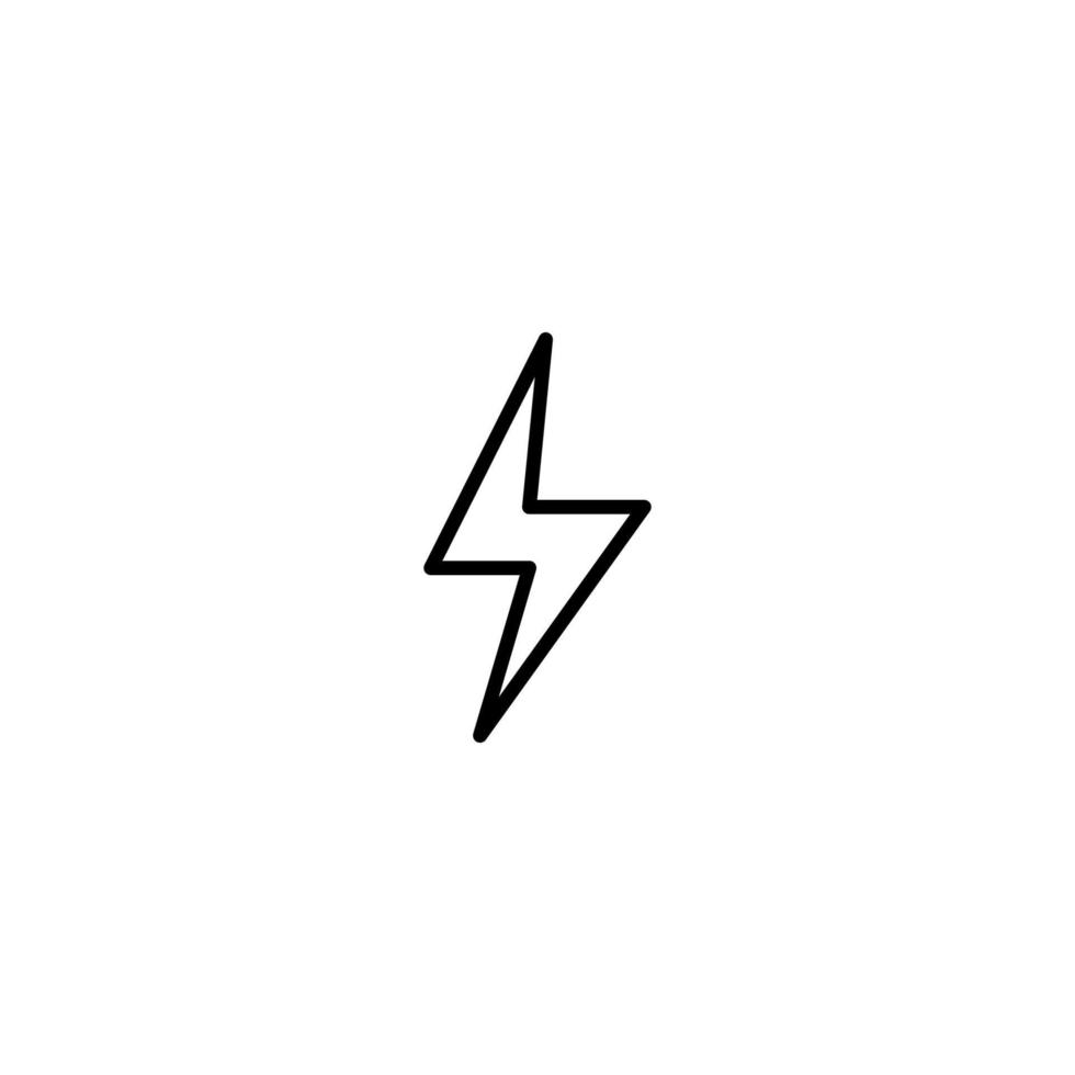 blixt- ikon med översikt stil vektor