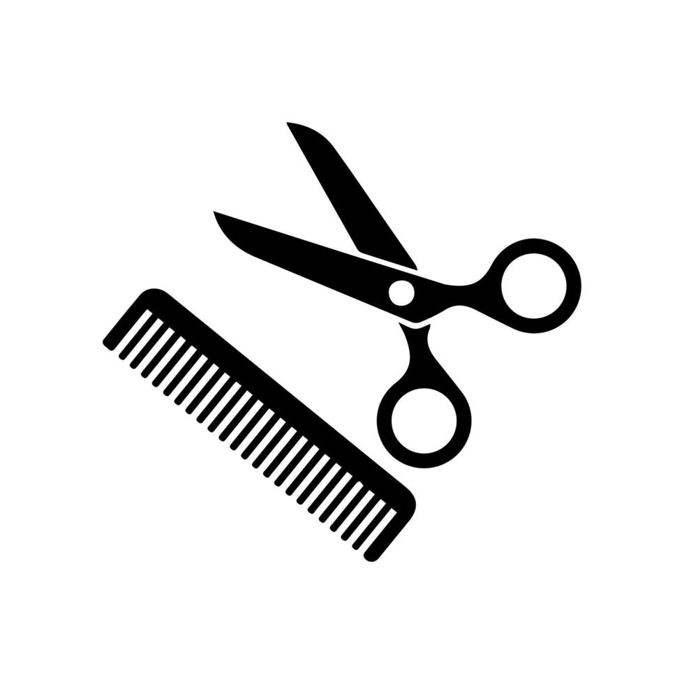 hårkam och sax ikon. sax hårborste vektor illustration, hår kammar och sax uppsättning isolerat på en vit bakgrund. barberare ikon, vektor bäst platt ikon.