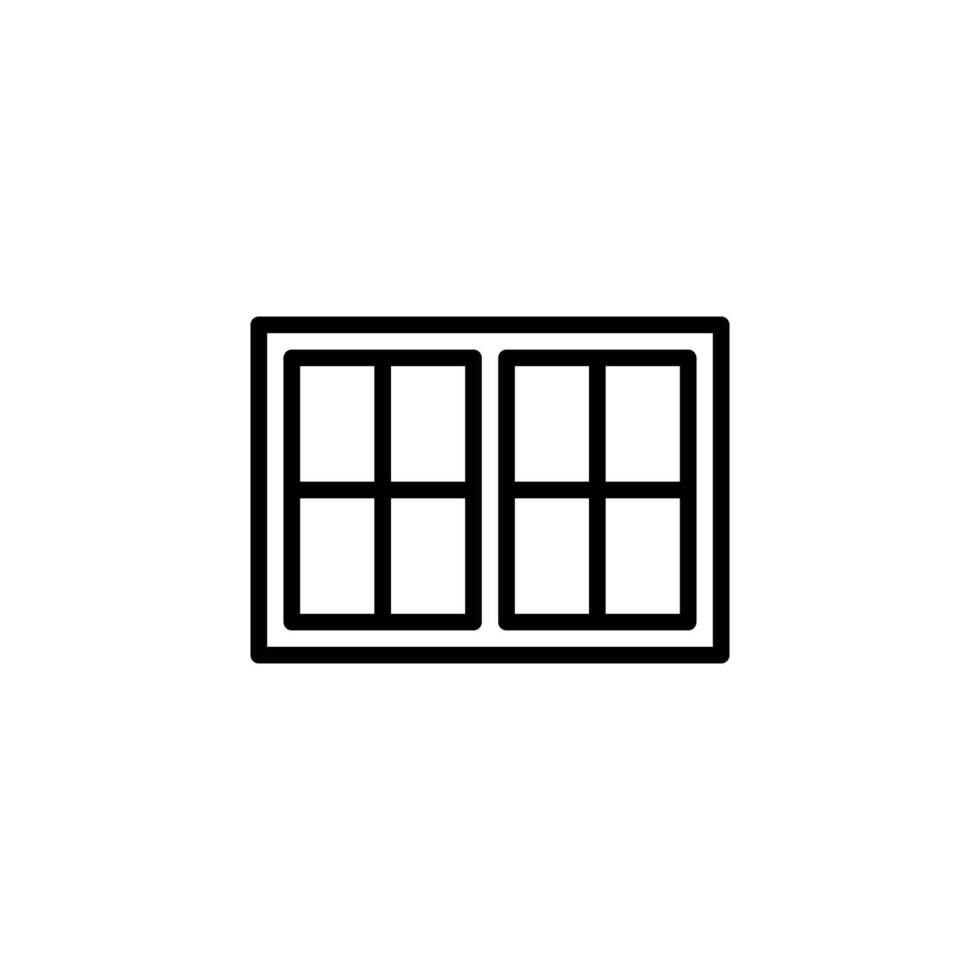 fönster ikon med översikt stil vektor