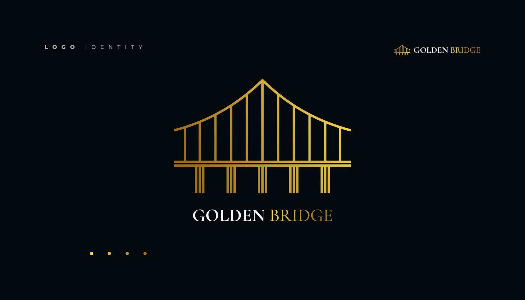 Luxus Brücke Logo mit abstrakt Gold Farbe Design vektor