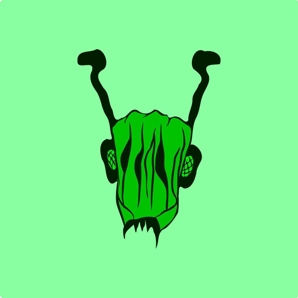 gräshoppare grön huvud med unik ögon vektor