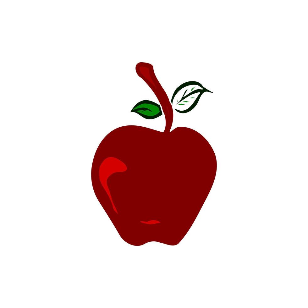 rot Apfel Vektor auf das Weiß Hintergrund