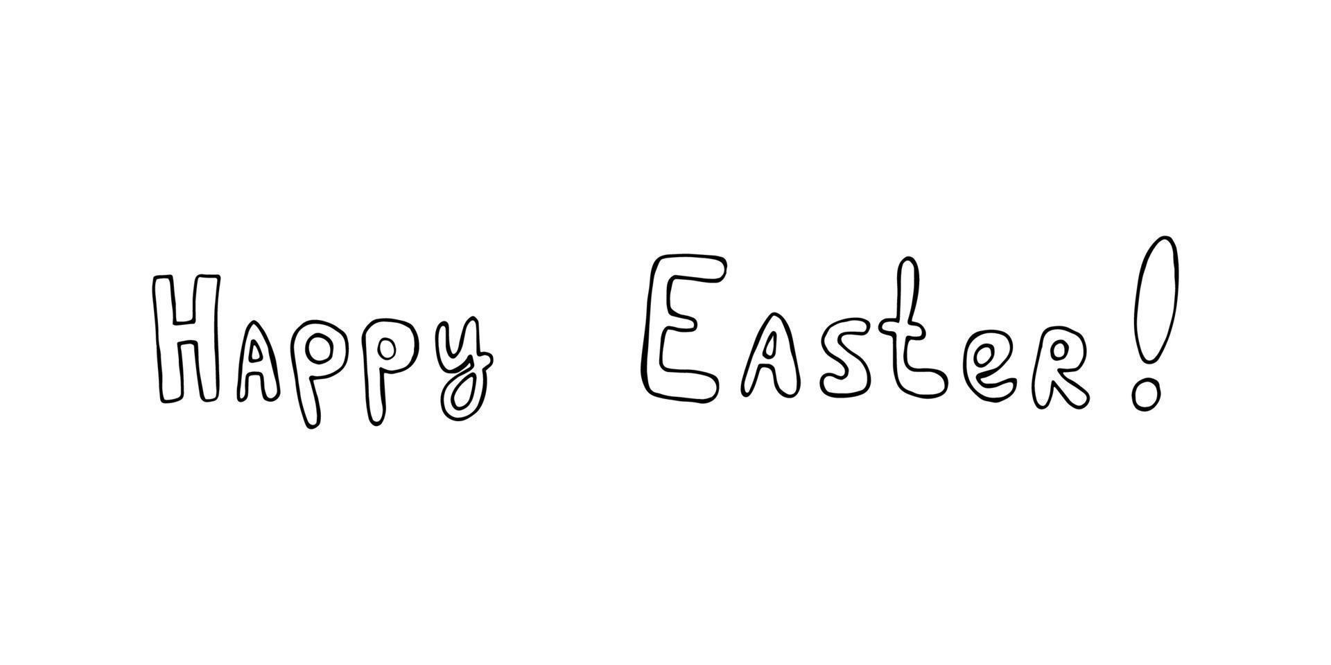 glücklich Ostern Hand gezeichnet Beschriftung. Gekritzel Ostern Beschriftung. vektor