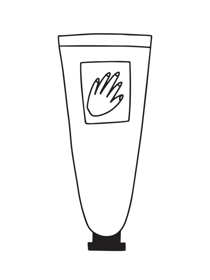 Vektor Tube mit Hand Sahne skizzieren. Hand gezeichnet Sahne Gekritzel Illustration
