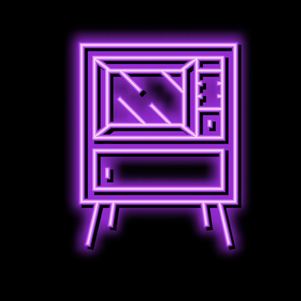 Fernsehen retro Gadget Neon- glühen Symbol Illustration vektor