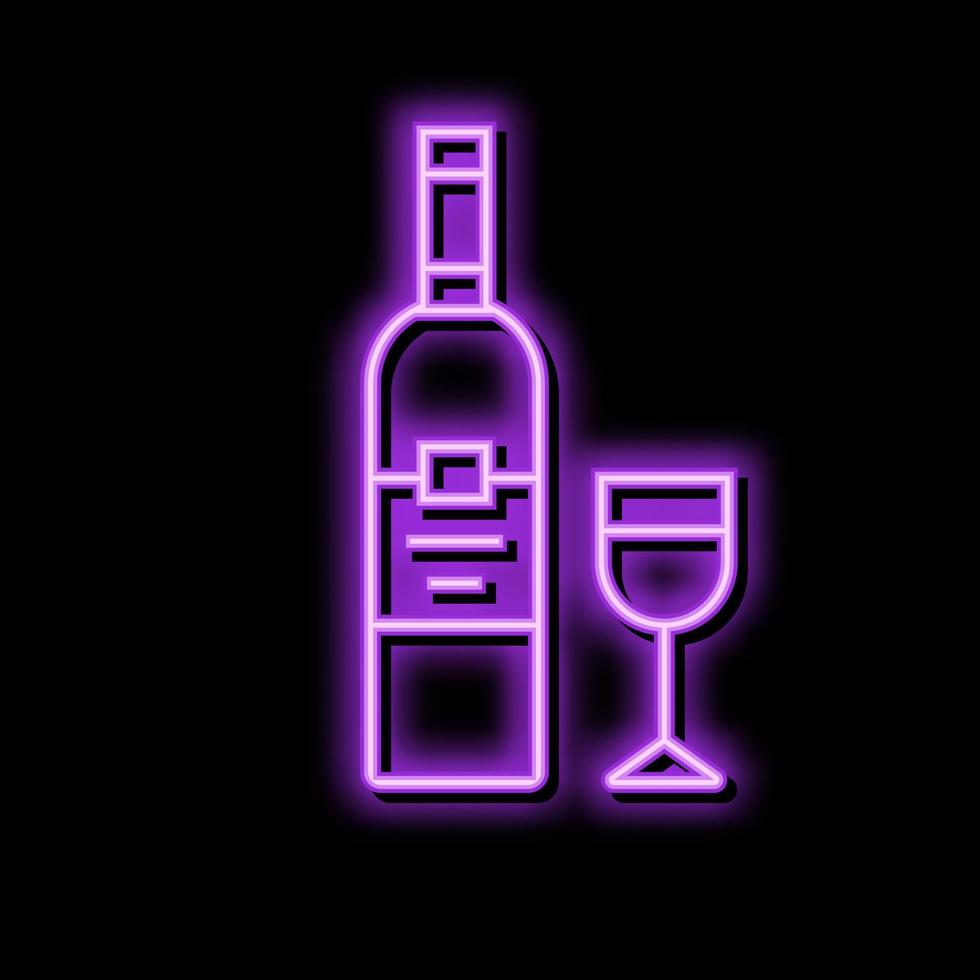 cabernet sauvignon röd vin neon glöd ikon illustration vektor