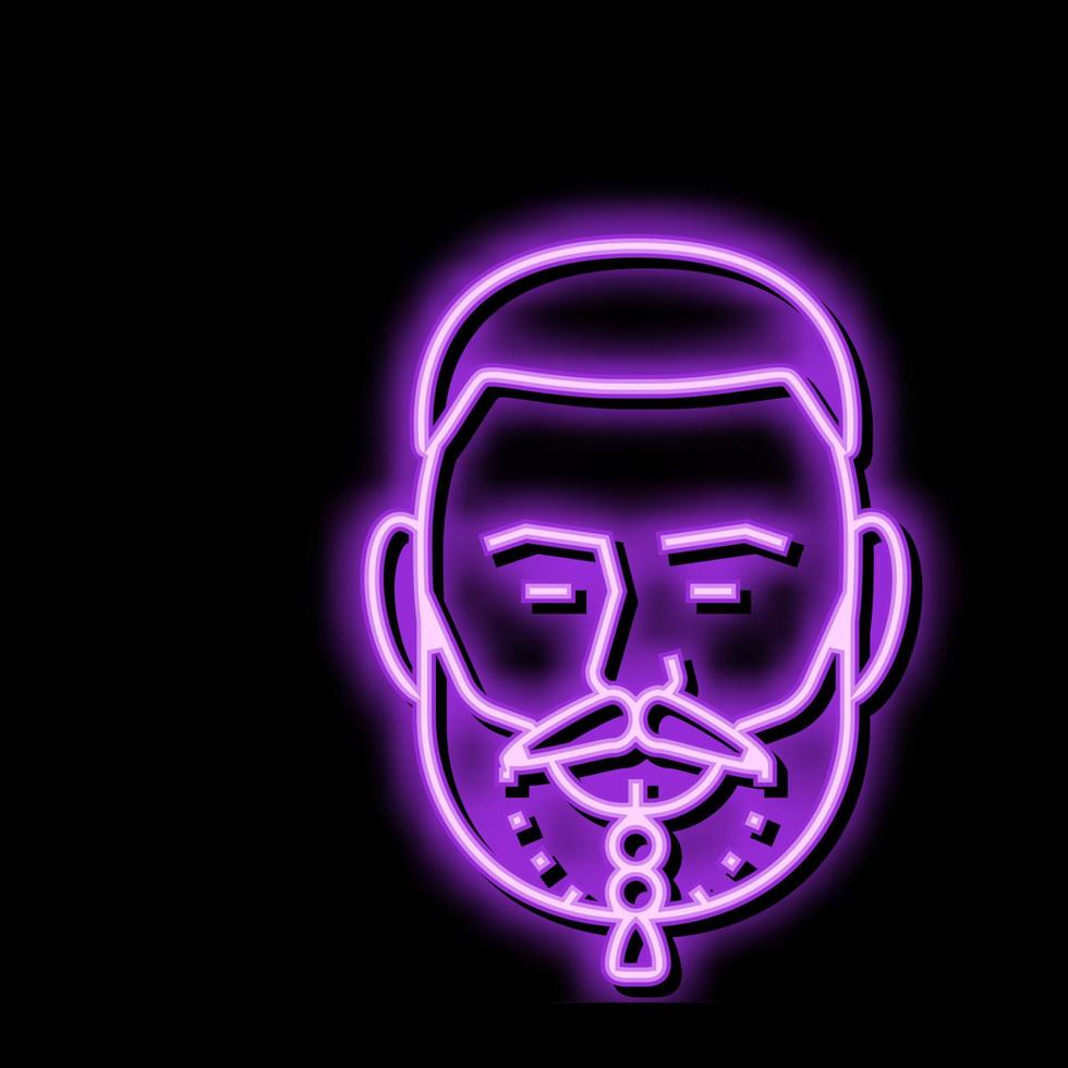 geflochten Bart Haar Stil Neon- glühen Symbol Illustration vektor