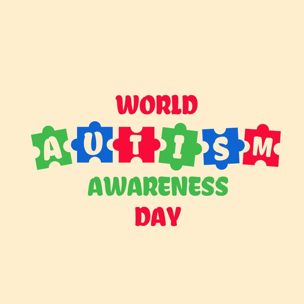 värld autism medvetenhet dag. färgrik pussel vektor bakgrund. symbol av autism. medicinsk platt illustration. hälsa vård ,baner eller affisch av värld autism medvetenhet dag.
