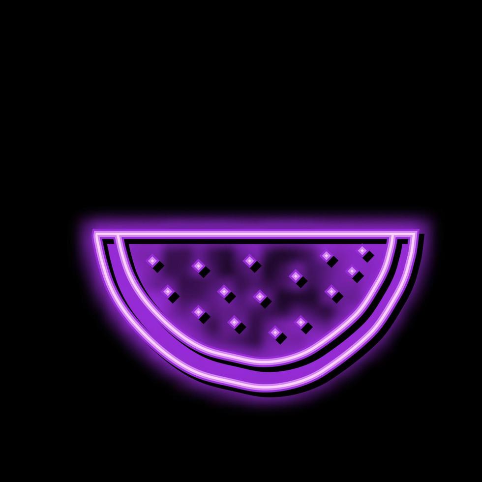 Scheibe Schnitt Wassermelone Neon- glühen Symbol Illustration vektor