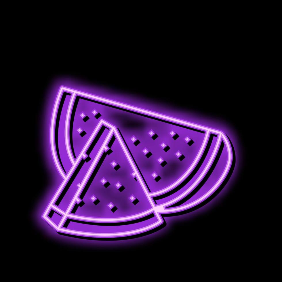 saftig rot Wassermelone Neon- glühen Symbol Illustration vektor