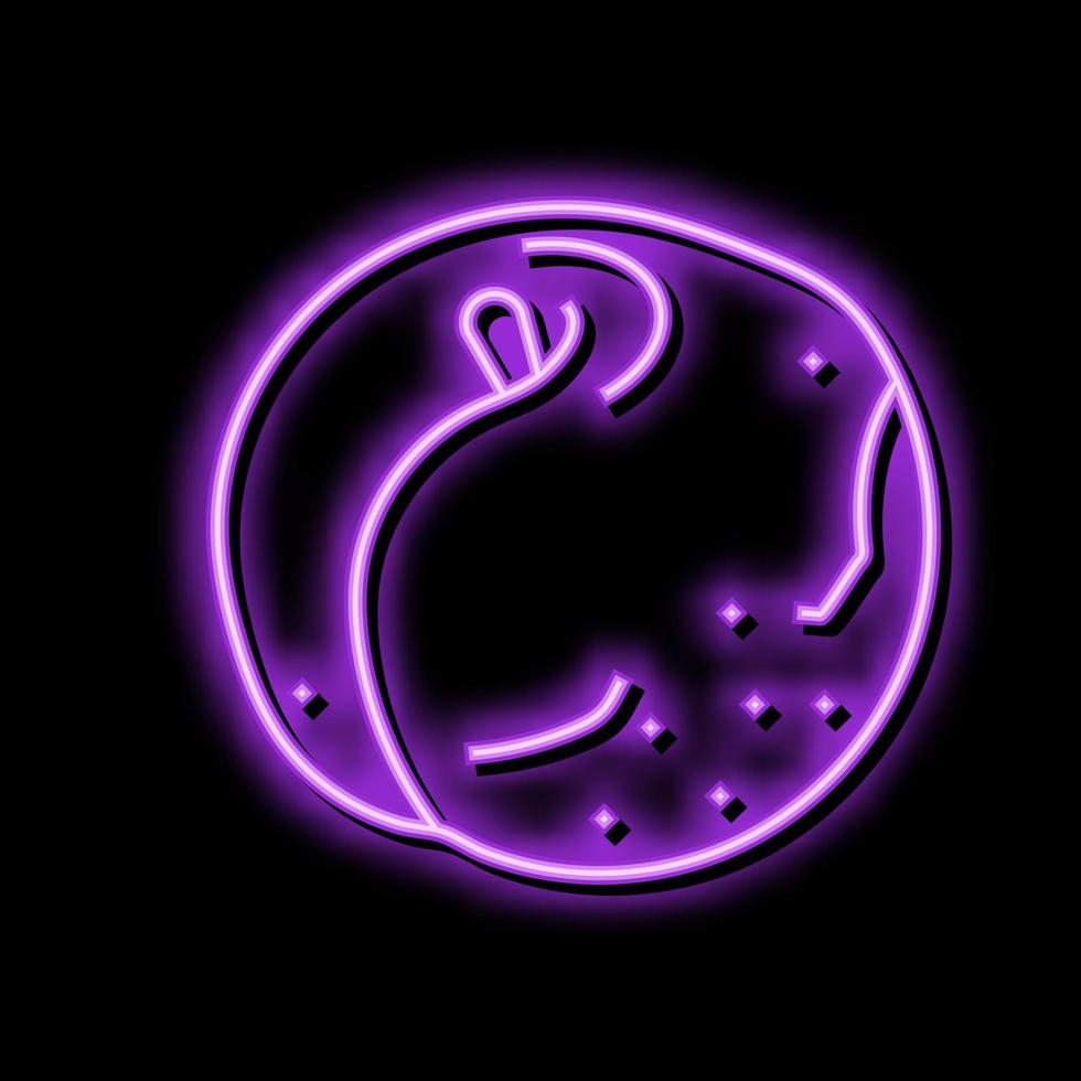 plommon lila frukt neon glöd ikon illustration vektor