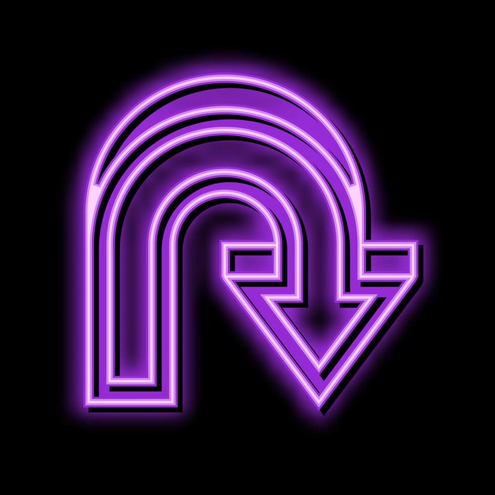 Nieder Pfeil Neon- glühen Symbol Illustration vektor