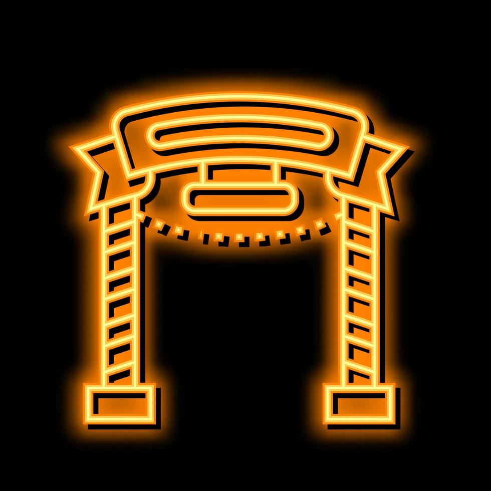 Eingang im Amüsement Park Neon- glühen Symbol Illustration vektor