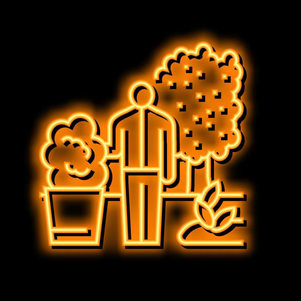 Garten Instandhaltung Neon- glühen Symbol Illustration vektor