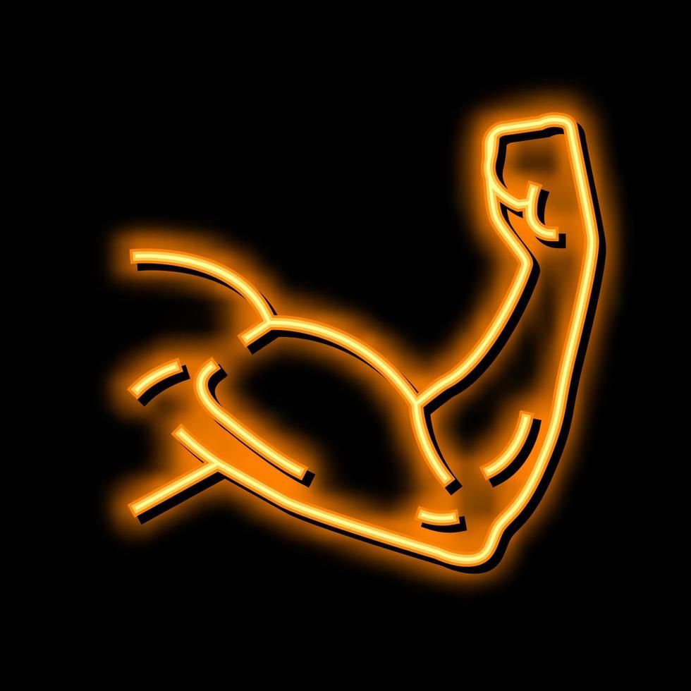 Arm Muskel Neon- glühen Symbol Illustration vektor
