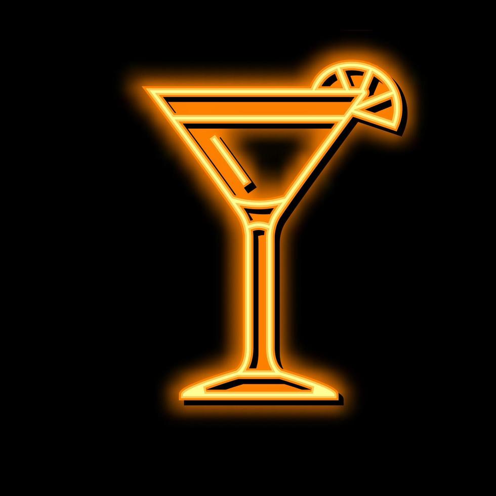 kosmopolitisk cocktail glas dryck neon glöd ikon illustration vektor