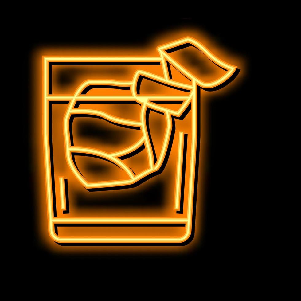 alt gestaltet Cocktail Glas trinken Neon- glühen Symbol Illustration vektor