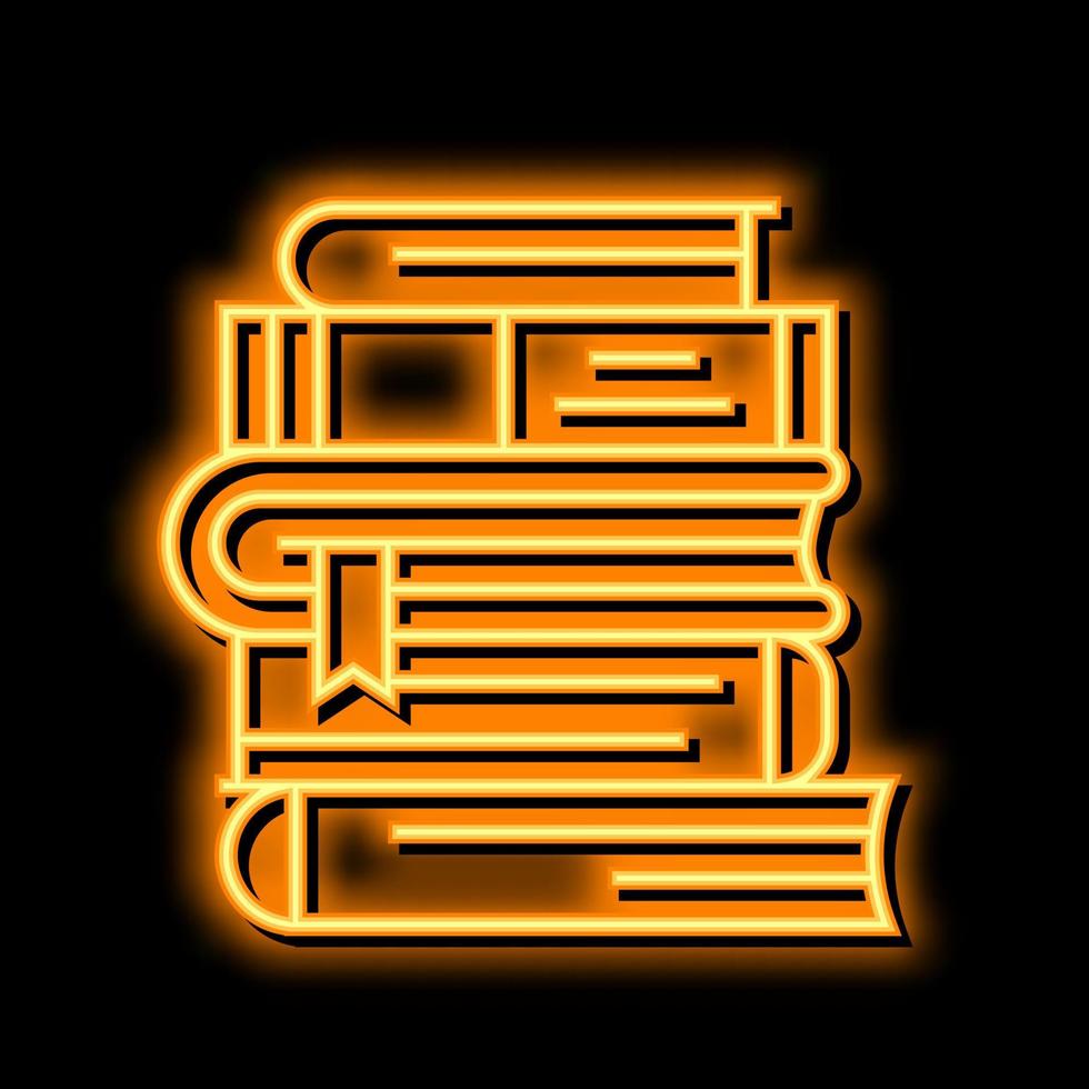 Stapel Bücher Neon- glühen Symbol Illustration vektor