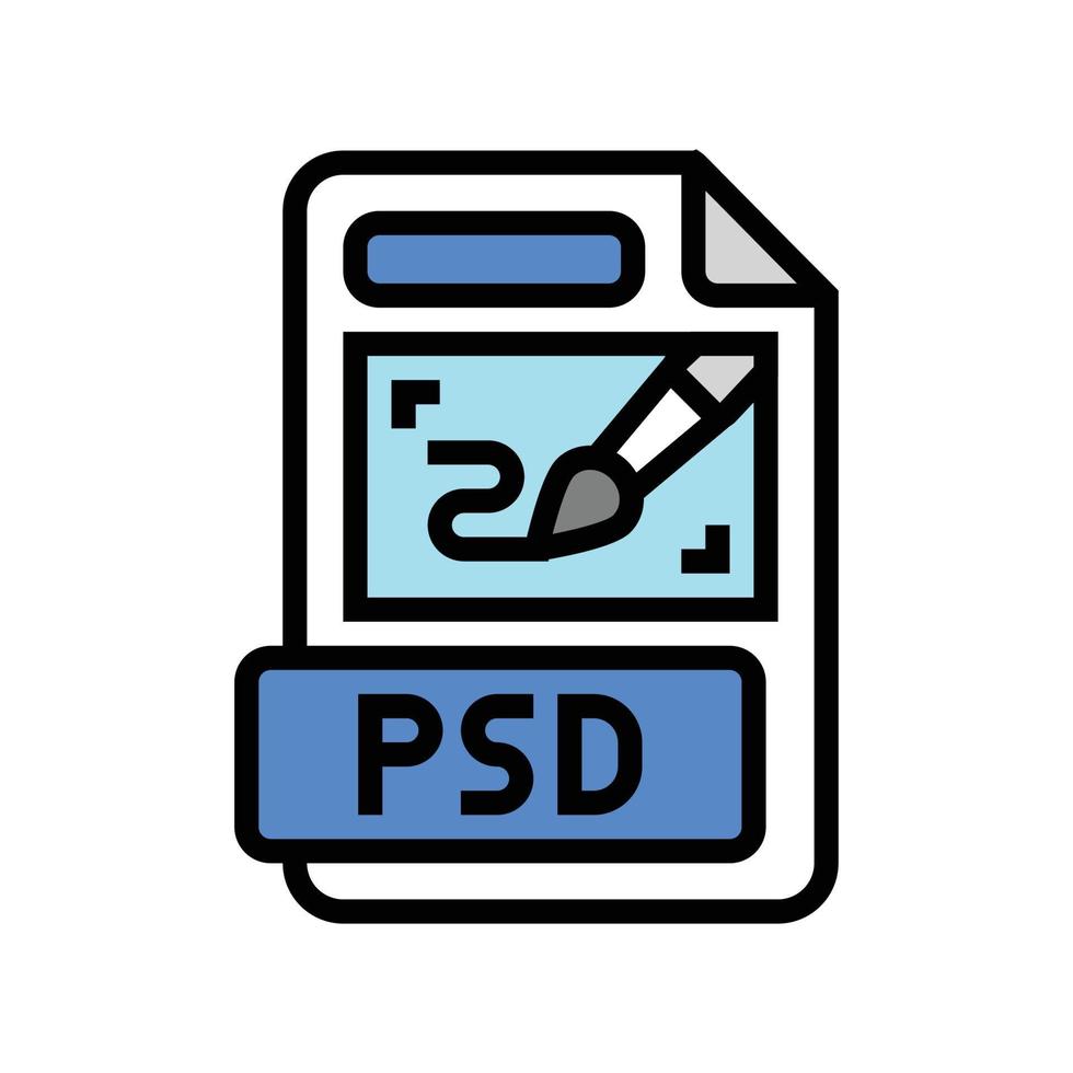 psd Datei Format dokumentieren Farbe Symbol Vektor Illustration