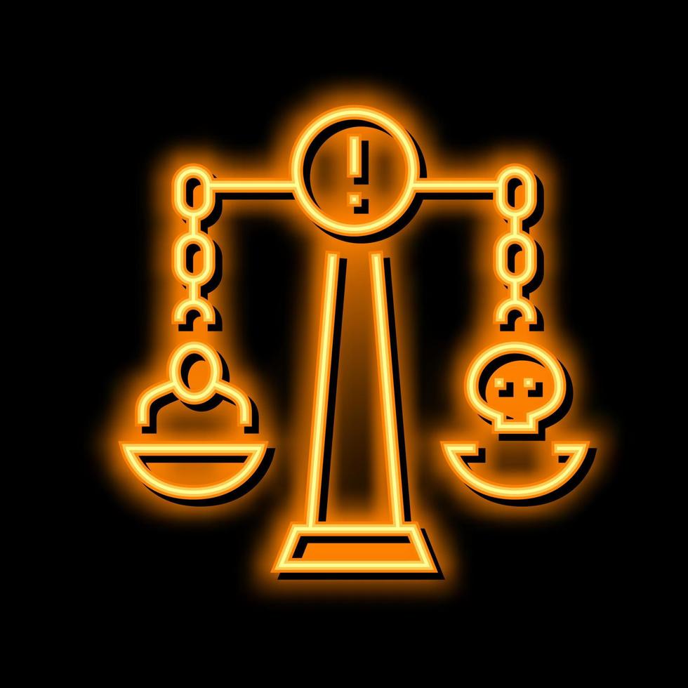 Verbrechen gegen Moral Neon- glühen Symbol Illustration vektor