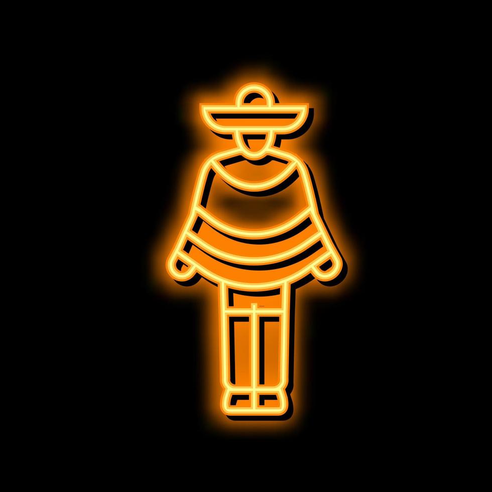 Latino Mann Neon- glühen Symbol Illustration vektor