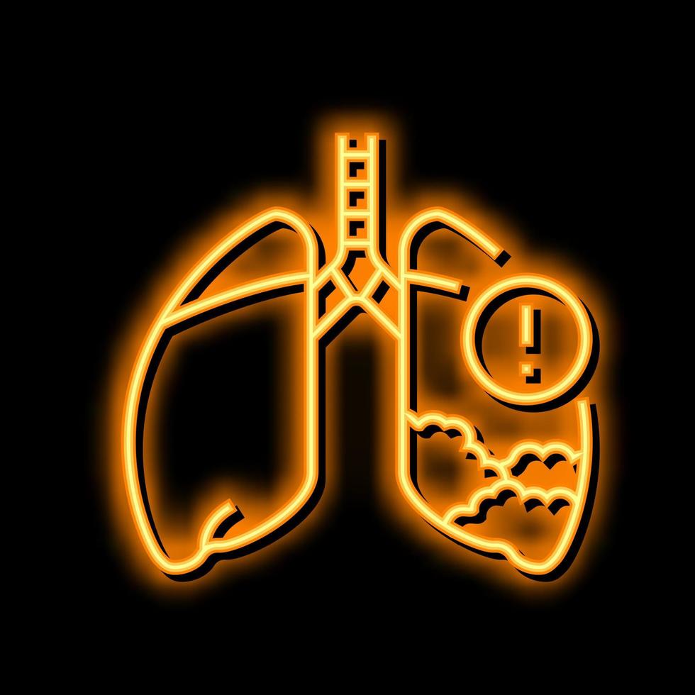 mesoteliom sjukdom neon glöd ikon illustration vektor
