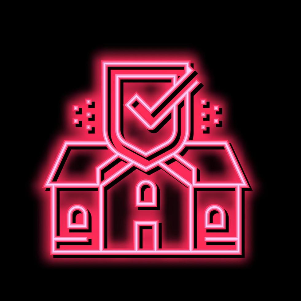 Haus Sicherheit Neon- glühen Symbol Illustration vektor