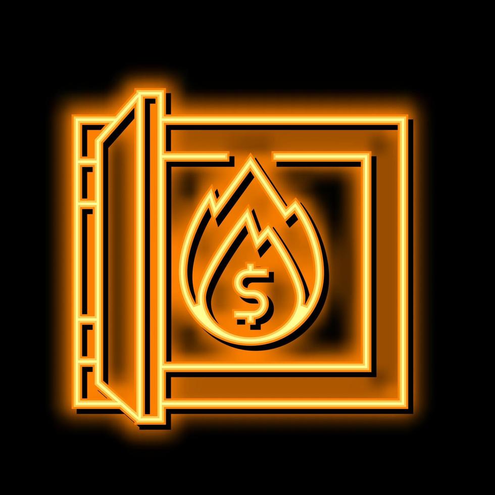 Anlagegut Inflation Neon- glühen Symbol Illustration vektor